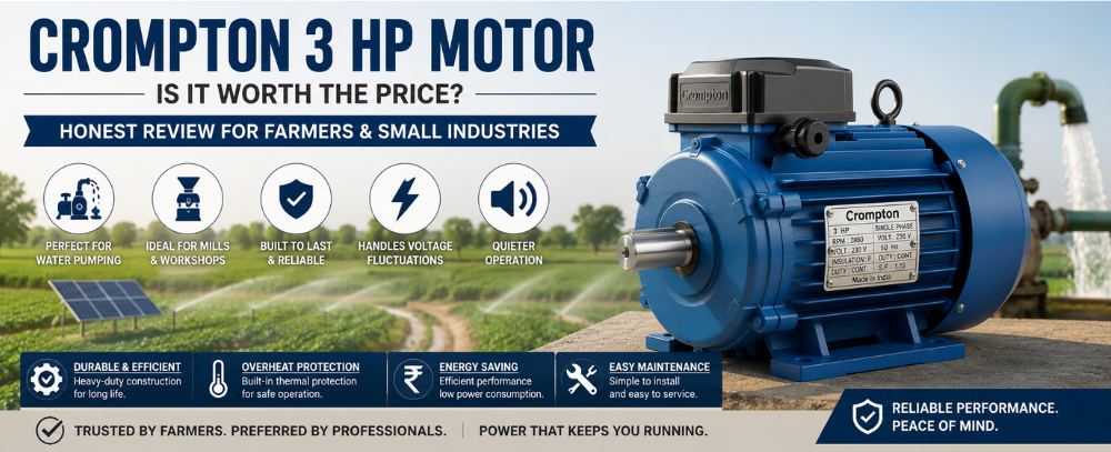 Is the Crompton 3 HP Motor Worth the Price - Honest Review for Farmers and Small Industries