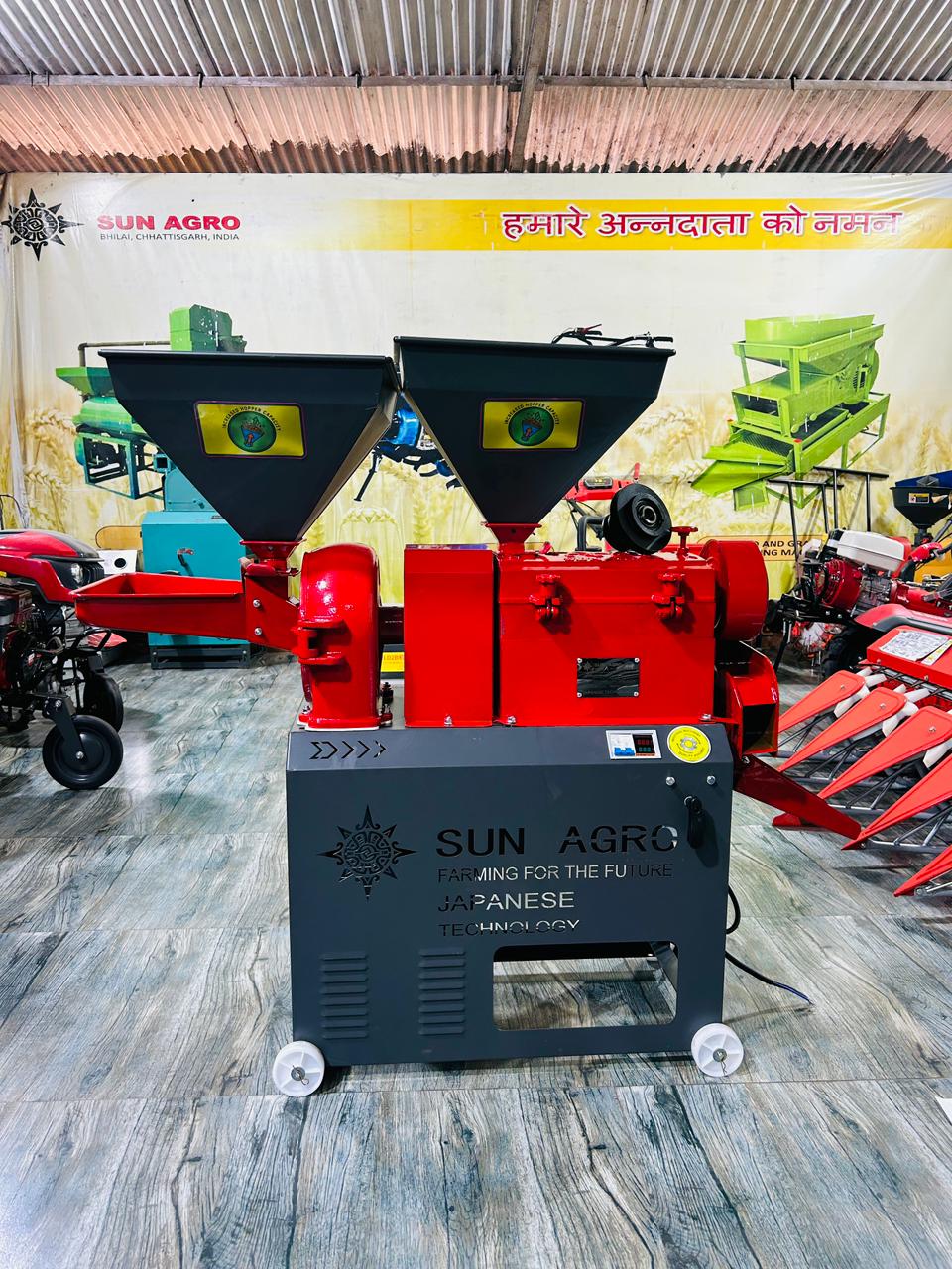 8W9500 PRO COMBINE RICE MILL WITH MOTOR 5.5 HP