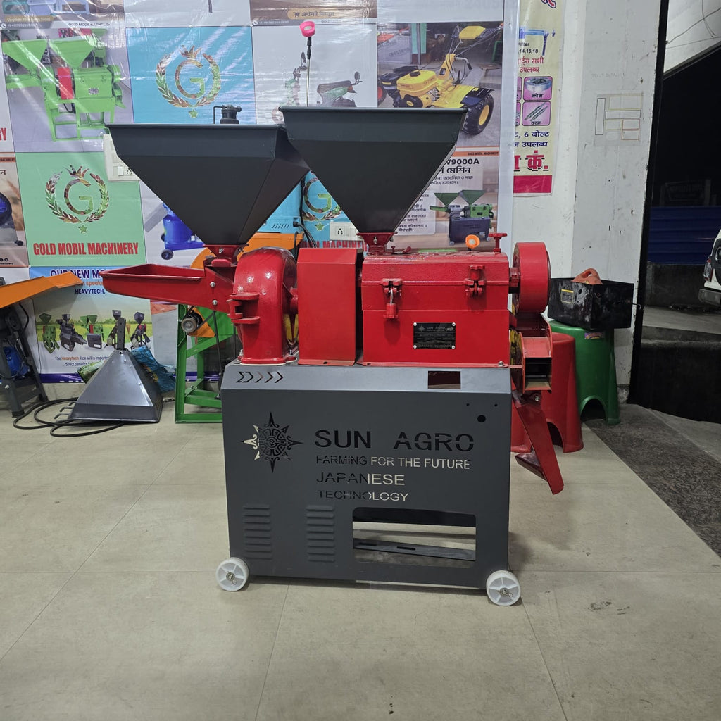8W9500 PRO COMBINE RICE MILL WITH MOTOR 5.5 HP
